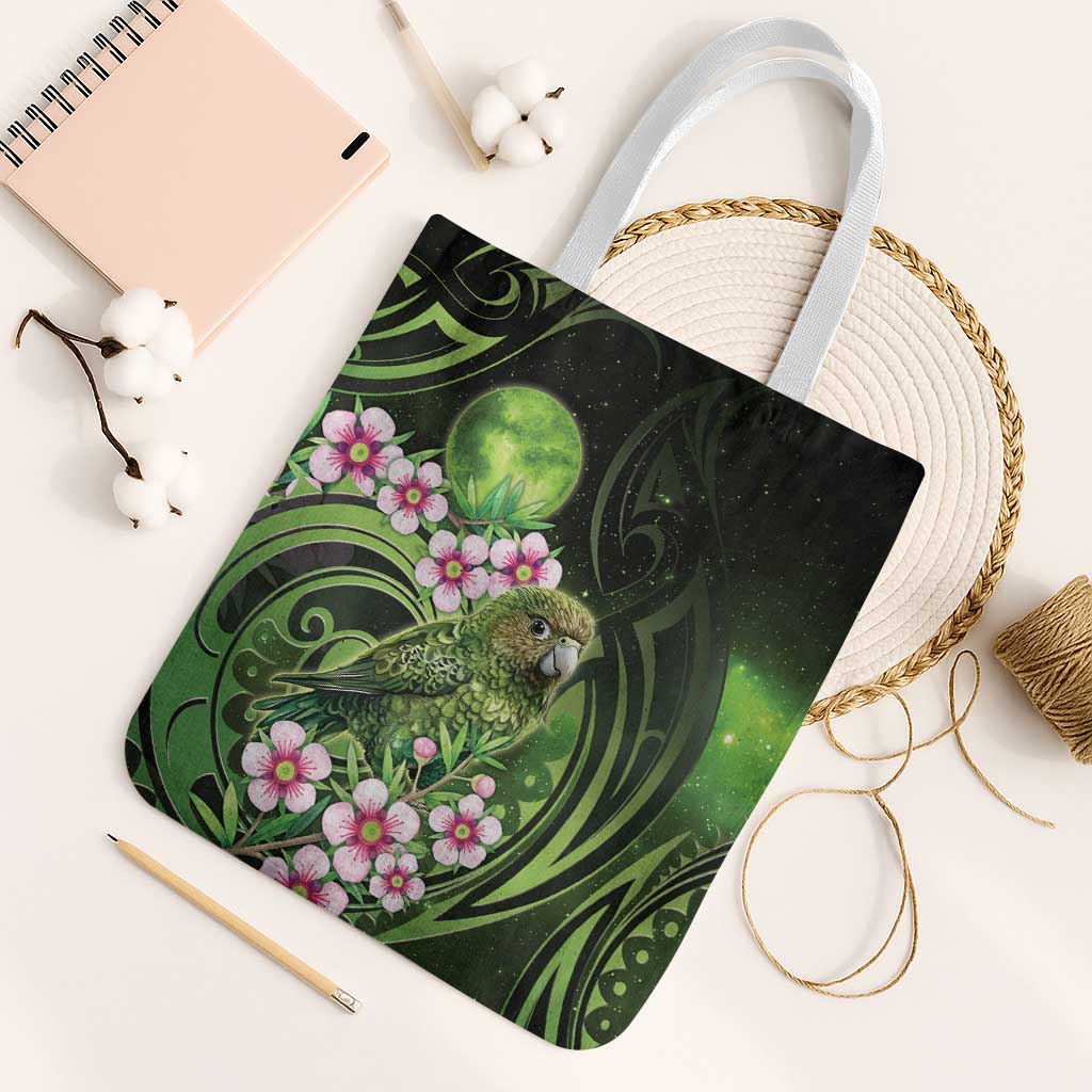 New Zealand Aotearoa Kakapo Tote Bag Maori Pattern With Manuka Galaxy Style - Polynesian Pride