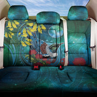 New Zealand Tui Bird Back Car Seat Cover Maori Koru With Pohutukawa Galaxy Style - Polynesian Pride