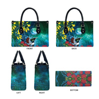 New Zealand Tui Bird Leather Bag Maori Koru With Pohutukawa Galaxy Style - Polynesian Pride