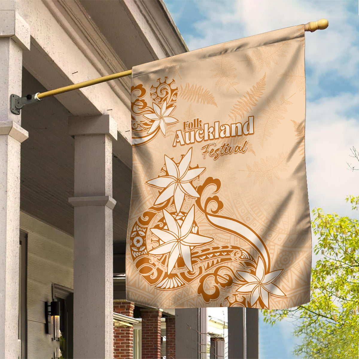 New Zealand Auckland Folk Festival Garden Flag Vintage Style LT05 House Flag Brown - Polynesian Pride