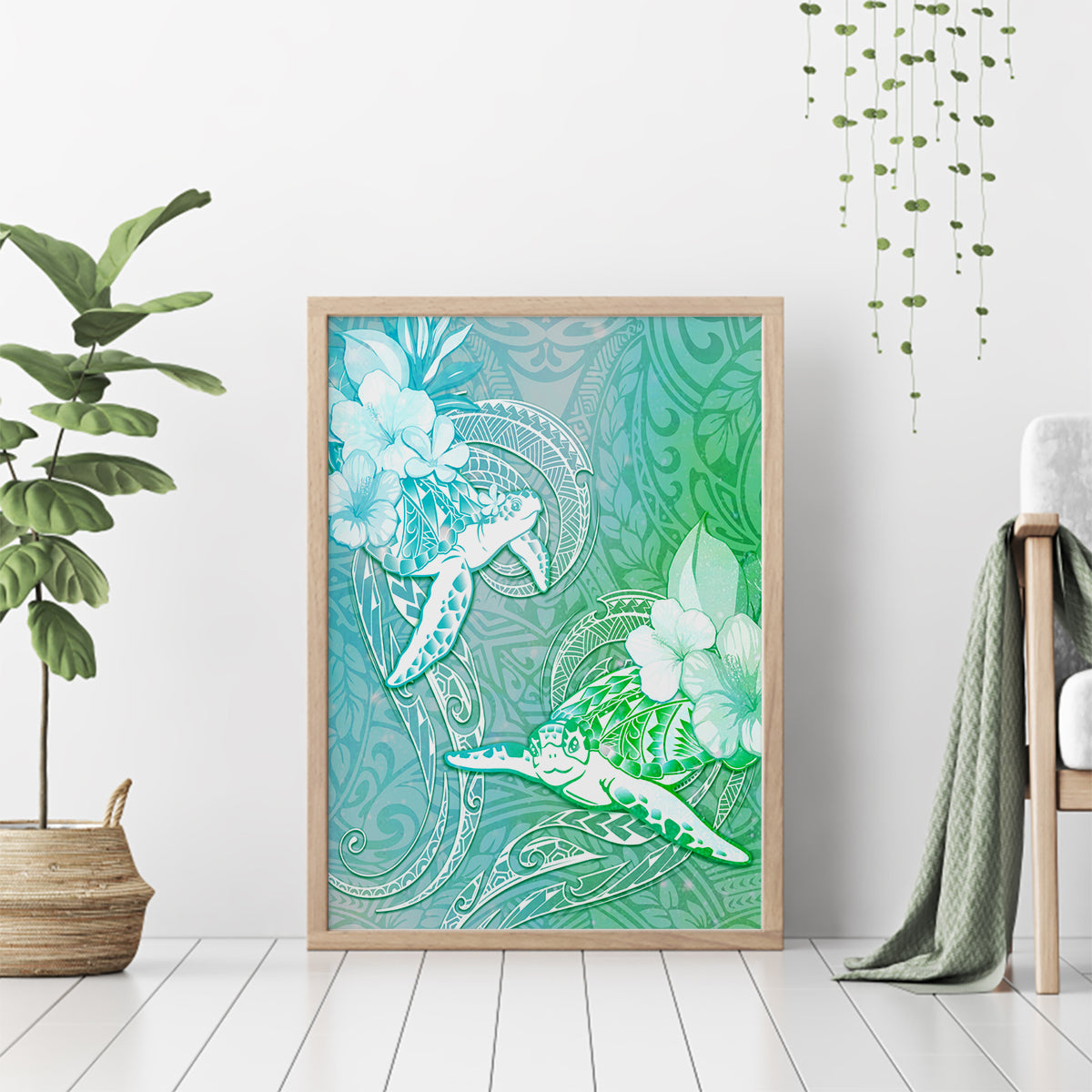 Couple Sea Turtle One Love One Heart Canvas Wall Art LT05 - Polynesian Pride