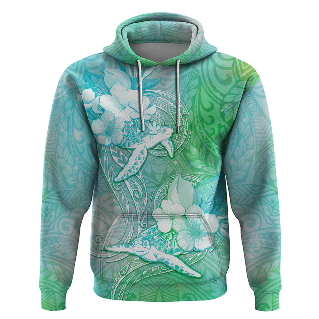 Couple Sea Turtle One Love One Heart Hoodie LT05 Pullover Hoodie Aqua - Polynesian Pride