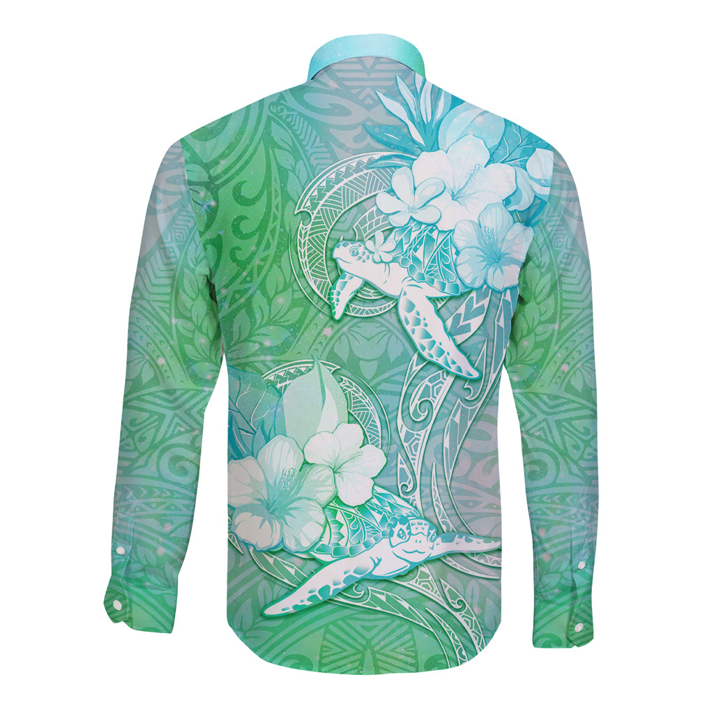Couple Sea Turtle One Love One Heart Long Sleeve Button Shirt LT05 - Polynesian Pride