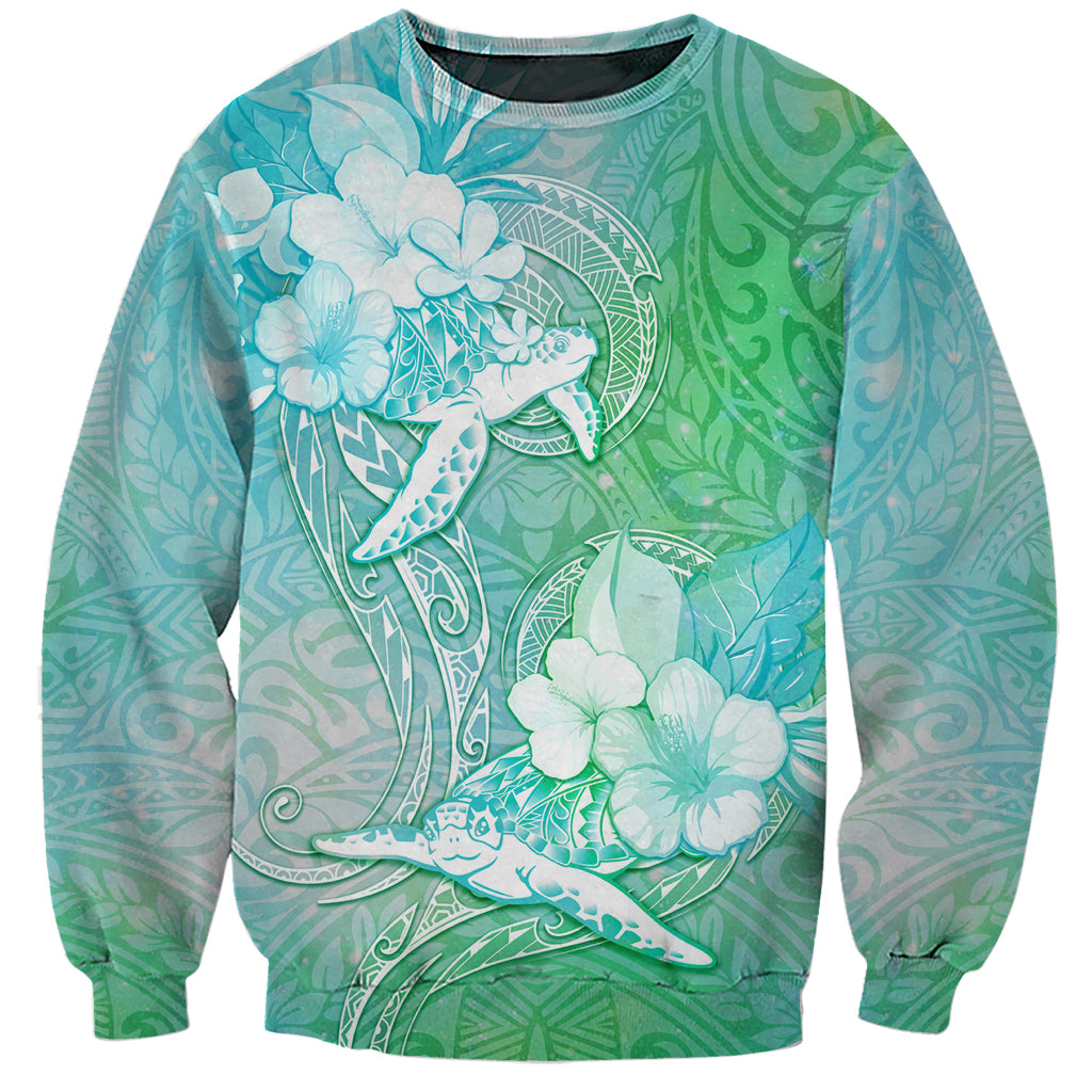 Couple Sea Turtle One Love One Heart Sweatshirt LT05 Unisex Aqua - Polynesian Pride