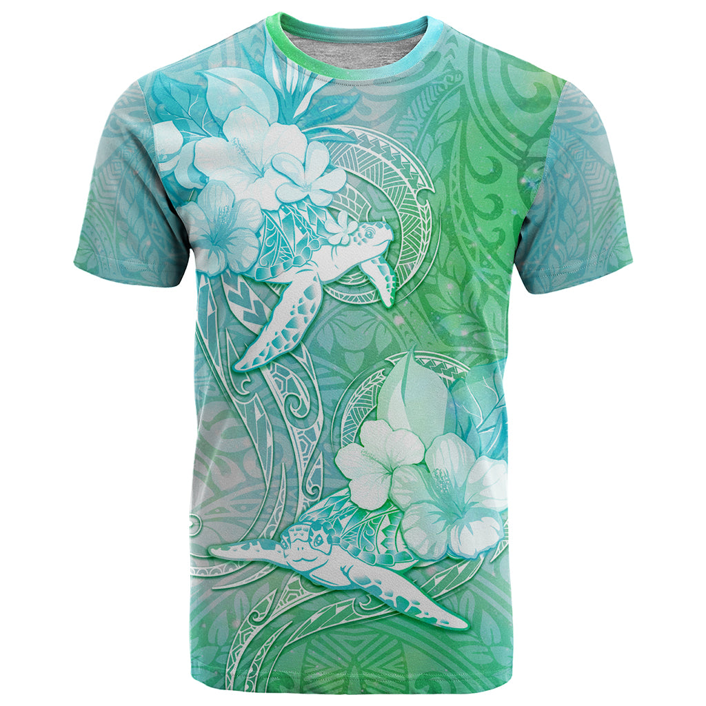 Couple Sea Turtle One Love One Heart T Shirt LT05 Aqua - Polynesian Pride