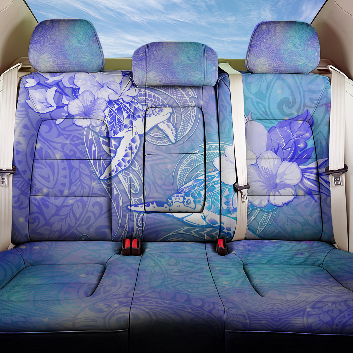 Couple Blue Sea Turtle Heart Love Back Car Seat Cover LT05