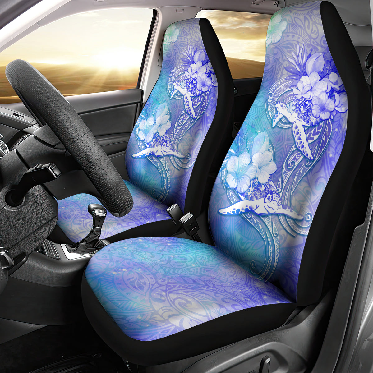 Couple Blue Sea Turtle Heart Love Car Seat Cover LT05 - Polynesian Pride