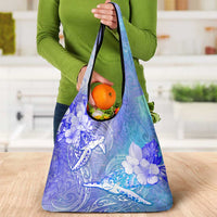 Couple Blue Sea Turtle Heart Love Grocery Bag