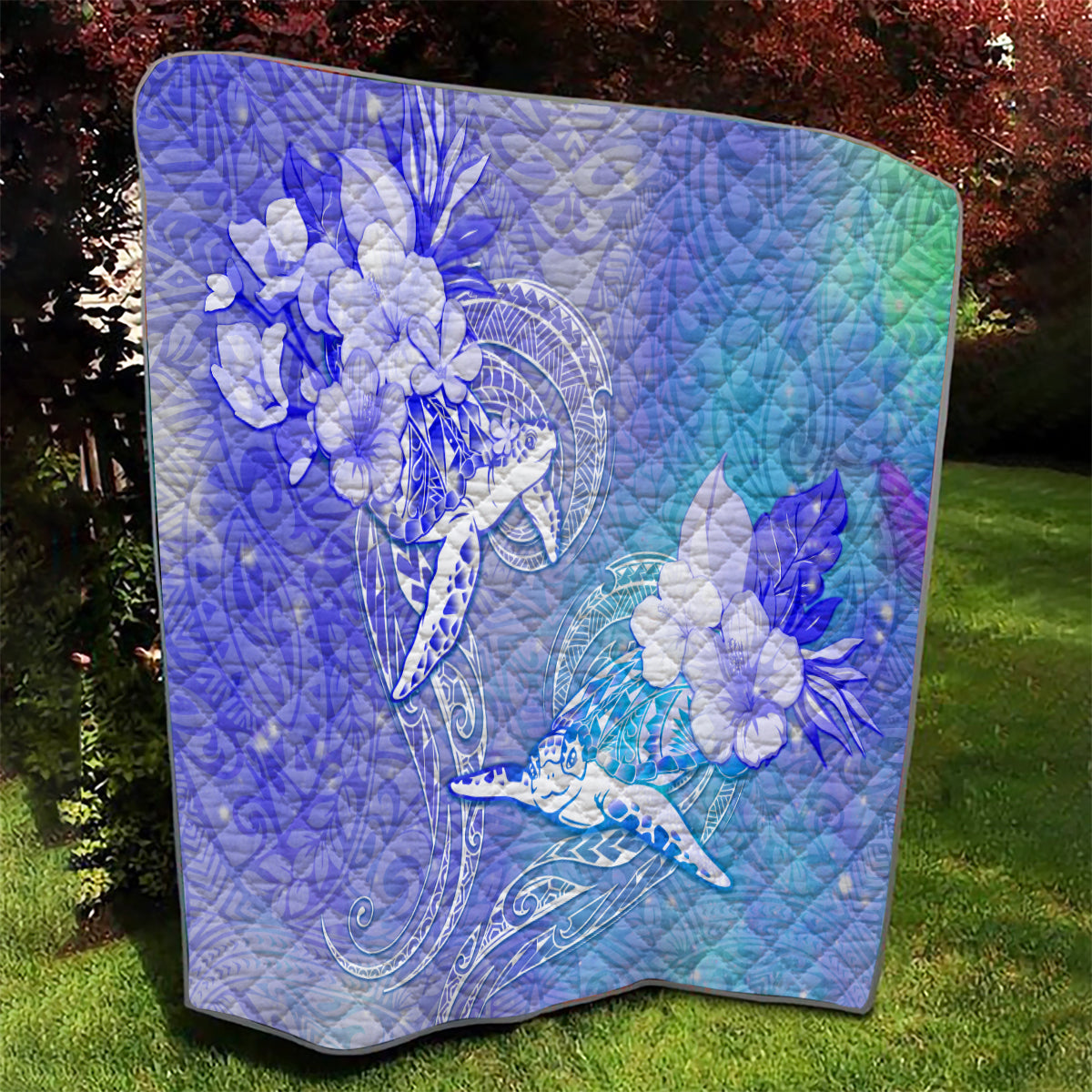 Couple Blue Sea Turtle Heart Love Quilt LT05 - Polynesian Pride