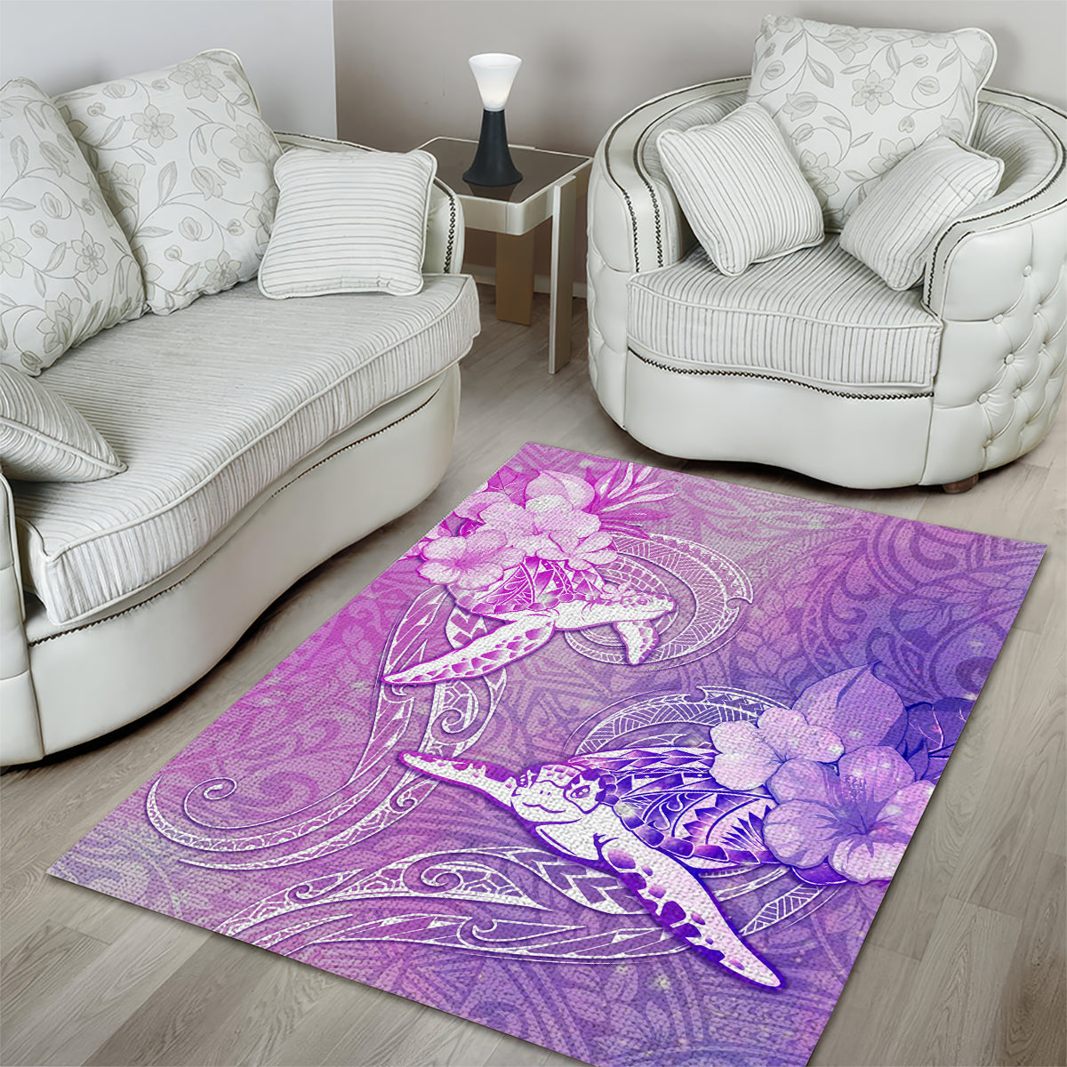 Couple Sea Turtle Love Give Us A Fairytale Area Rug LT05 - Polynesian Pride