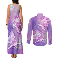 Couple Sea Turtle Love Give Us A Fairytale Couples Matching Tank Maxi Dress and Long Sleeve Button Shirt LT05 - Polynesian Pride