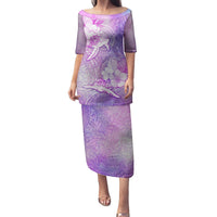 Couple Sea Turtle Love Give Us A Fairytale Family Matching Puletasi Dress and Hawaiian Shirt LT05 Mom's Dress Pink - Polynesian Pride