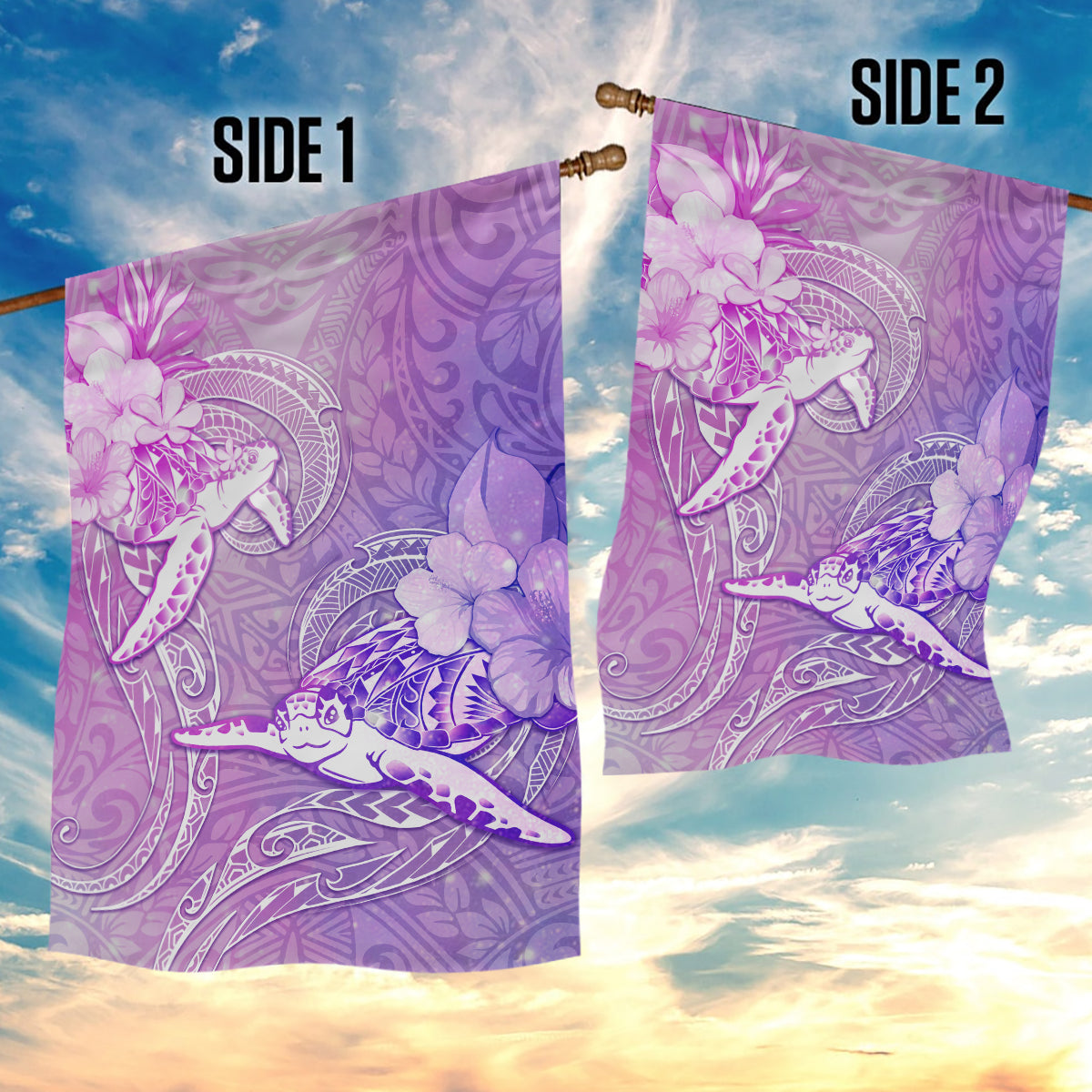 Couple Sea Turtle Love Give Us A Fairytale Garden Flag LT05 - Polynesian Pride