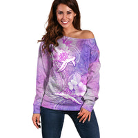 Couple Sea Turtle Love Give Us A Fairytale Off Shoulder Sweater LT05 Women Pink - Polynesian Pride