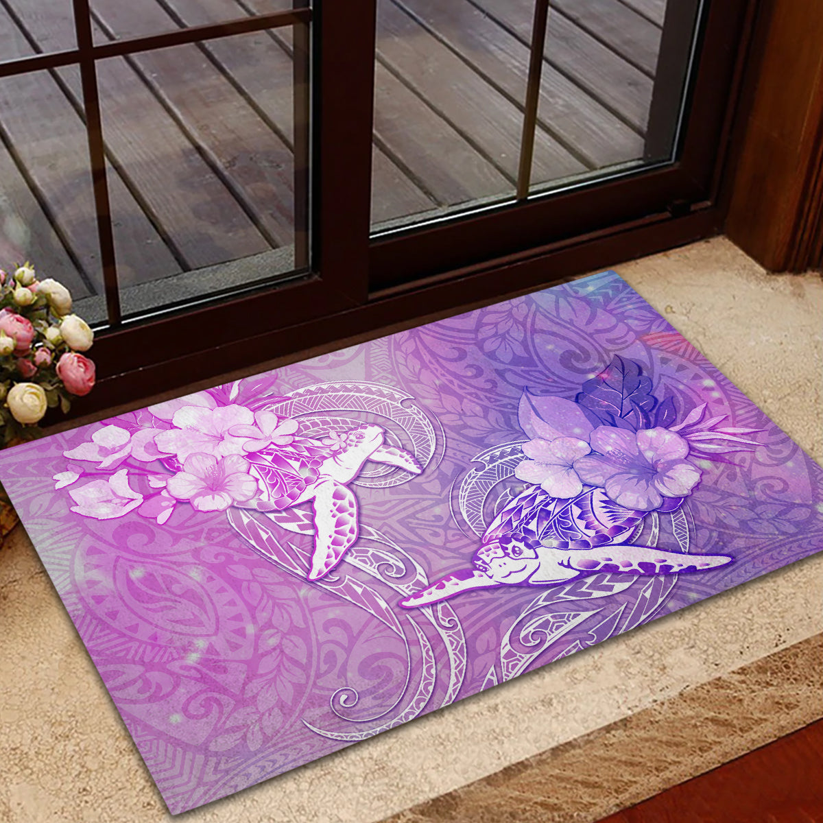 Couple Sea Turtle Love Give Us A Fairytale Rubber Doormat LT05 - Polynesian Pride