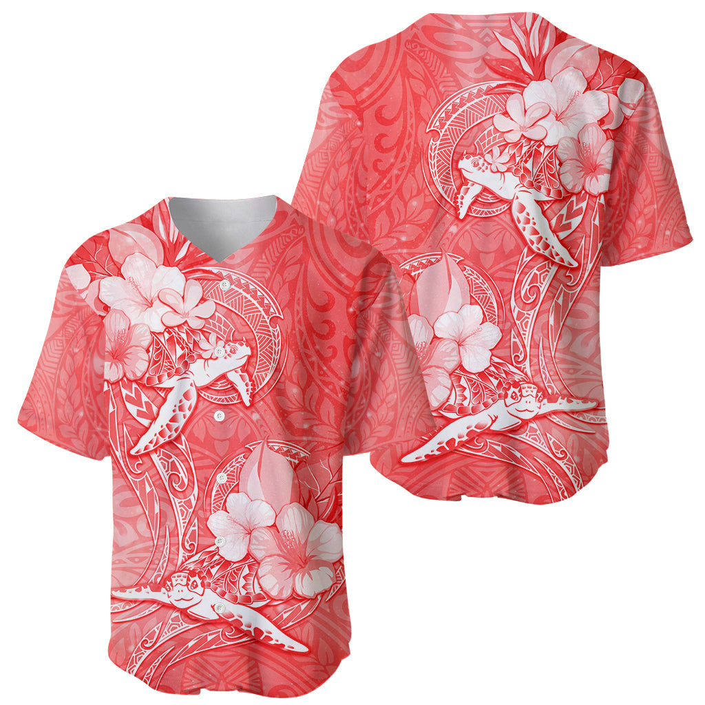 Polynesia Sea Turtle Couple Baseball Jersey Happy Valentine Day Red LT05 - Polynesian Pride