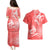 Polynesia Sea Turtle Couple Couples Matching Puletasi Dress and Hawaiian Shirt Happy Valentine Day Red LT05 - Polynesian Pride