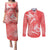 Polynesia Sea Turtle Couple Couples Matching Puletasi Dress and Long Sleeve Button Shirt Happy Valentine Day Red LT05 Red - Polynesian Pride