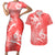 Polynesia Sea Turtle Couple Couples Matching Short Sleeve Bodycon Dress and Hawaiian Shirt Happy Valentine Day Red LT05 Red - Polynesian Pride