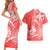 Polynesia Sea Turtle Couple Couples Matching Short Sleeve Bodycon Dress and Hawaiian Shirt Happy Valentine Day Red LT05 - Polynesian Pride