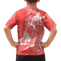 Polynesia Sea Turtle Couple Kid Hawaiian Shirt Happy Valentine Day Red LT05 - Polynesian Pride
