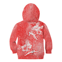 Polynesia Sea Turtle Couple Kid Hoodie Happy Valentine Day Red LT05 - Polynesian Pride