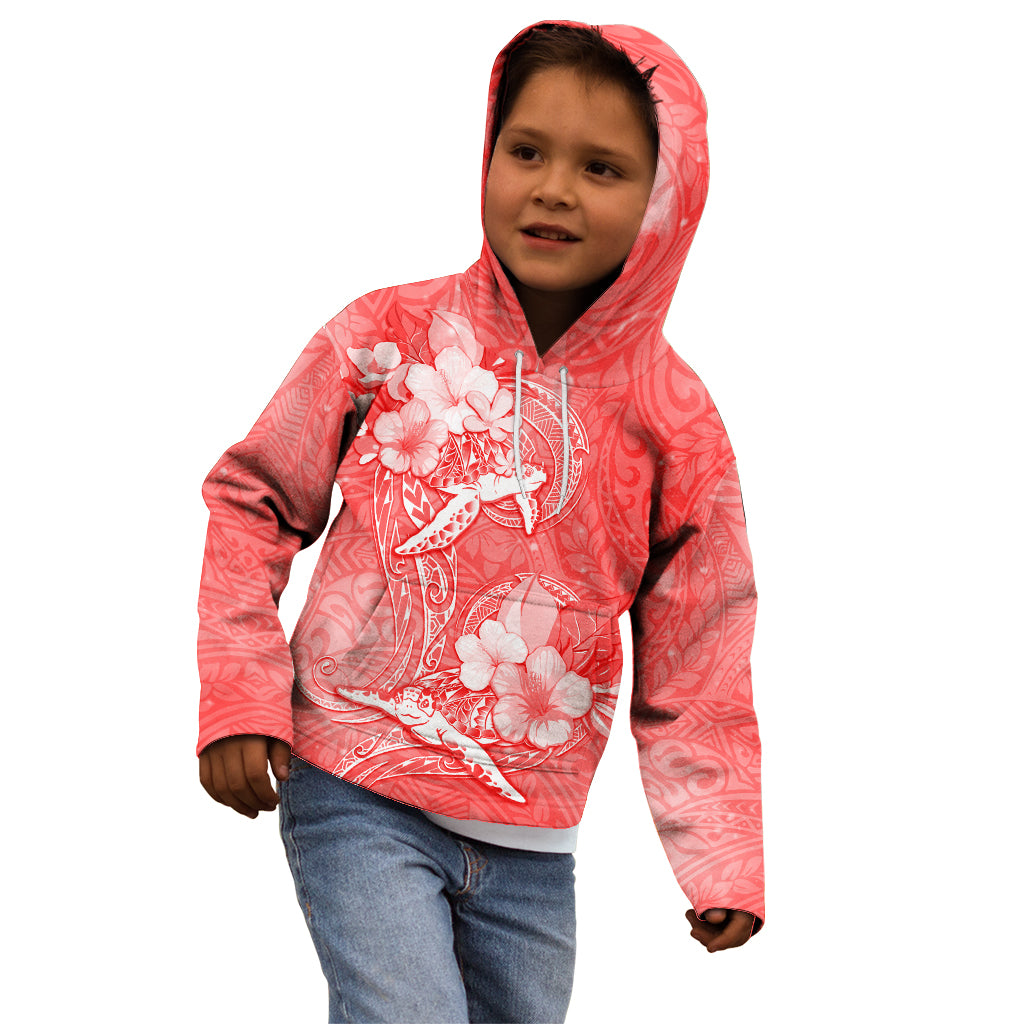 Polynesia Sea Turtle Couple Kid Hoodie Happy Valentine Day Red LT05 - Polynesian Pride