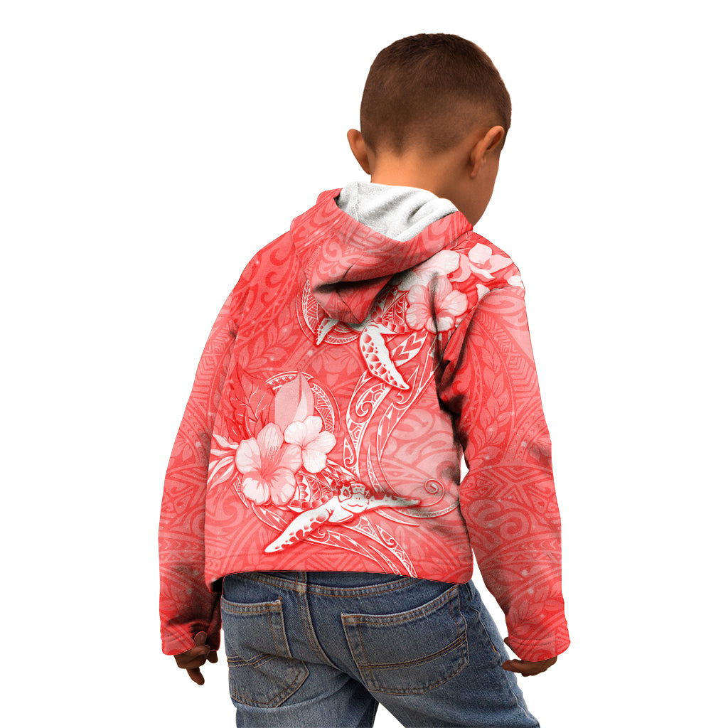 Polynesia Sea Turtle Couple Kid Hoodie Happy Valentine Day Red LT05 - Polynesian Pride