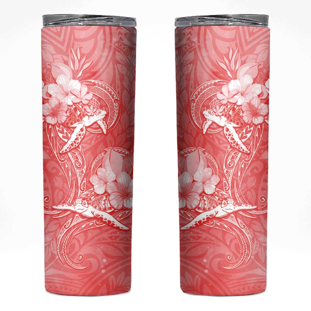 Polynesia Sea Turtle Couple Skinny Tumbler Happy Valentine Day Red LT05