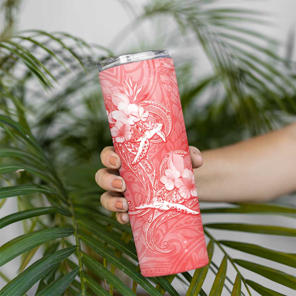 Polynesia Sea Turtle Couple Skinny Tumbler Happy Valentine Day Red LT05