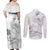 Polynesia Sea Turtle Couple Couples Matching Off Shoulder Maxi Dress and Long Sleeve Button Shirt Happy Valentine Day White LT05 - Polynesian Pride