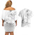 Polynesia Sea Turtle Couple Couples Matching Off Shoulder Short Dress and Hawaiian Shirt Happy Valentine Day White LT05 - Polynesian Pride