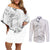 Polynesia Sea Turtle Couple Couples Matching Off Shoulder Short Dress and Long Sleeve Button Shirt Happy Valentine Day White LT05 White - Polynesian Pride