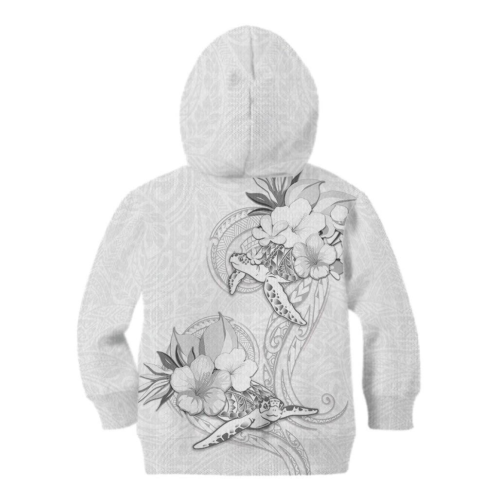 Polynesia Sea Turtle Couple Kid Hoodie Happy Valentine Day White LT05 - Polynesian Pride