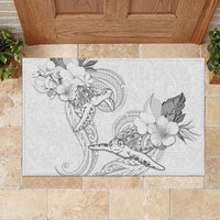 Polynesia Sea Turtle Couple Rubber Doormat Happy Valentine Day White LT05 - Polynesian Pride