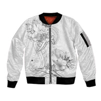 Polynesia Sea Turtle Couple Sleeve Zip Bomber Jacket Happy Valentine Day White LT05 Unisex White - Polynesian Pride