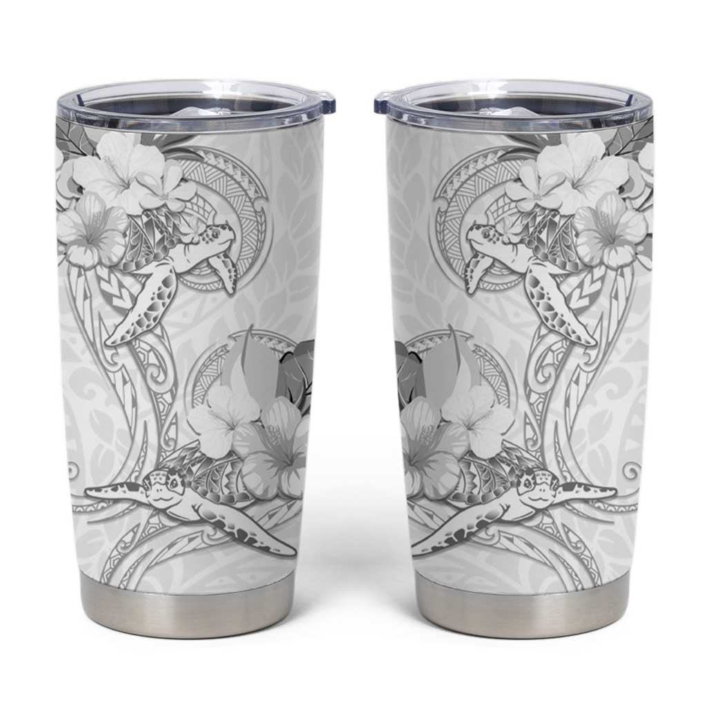 Polynesia Sea Turtle Couple Tumbler Cup Happy Valentine Day White