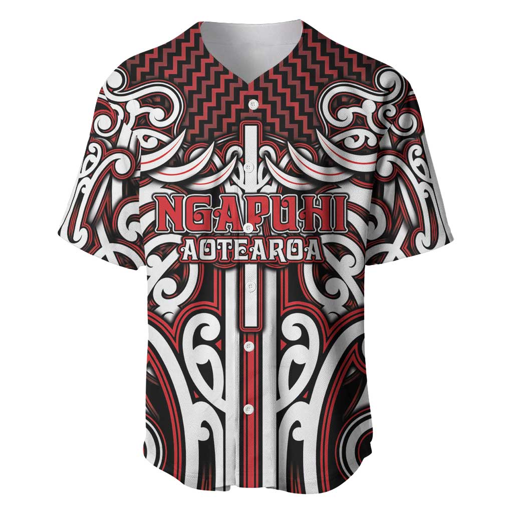 Custom Aotearoa Ngapuhi Baseball Jersey Maori Tribal Pattern Mix Poutama