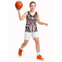 Custom Aotearoa Ngapuhi Basketball Jersey Maori Tribal Pattern Mix Poutama