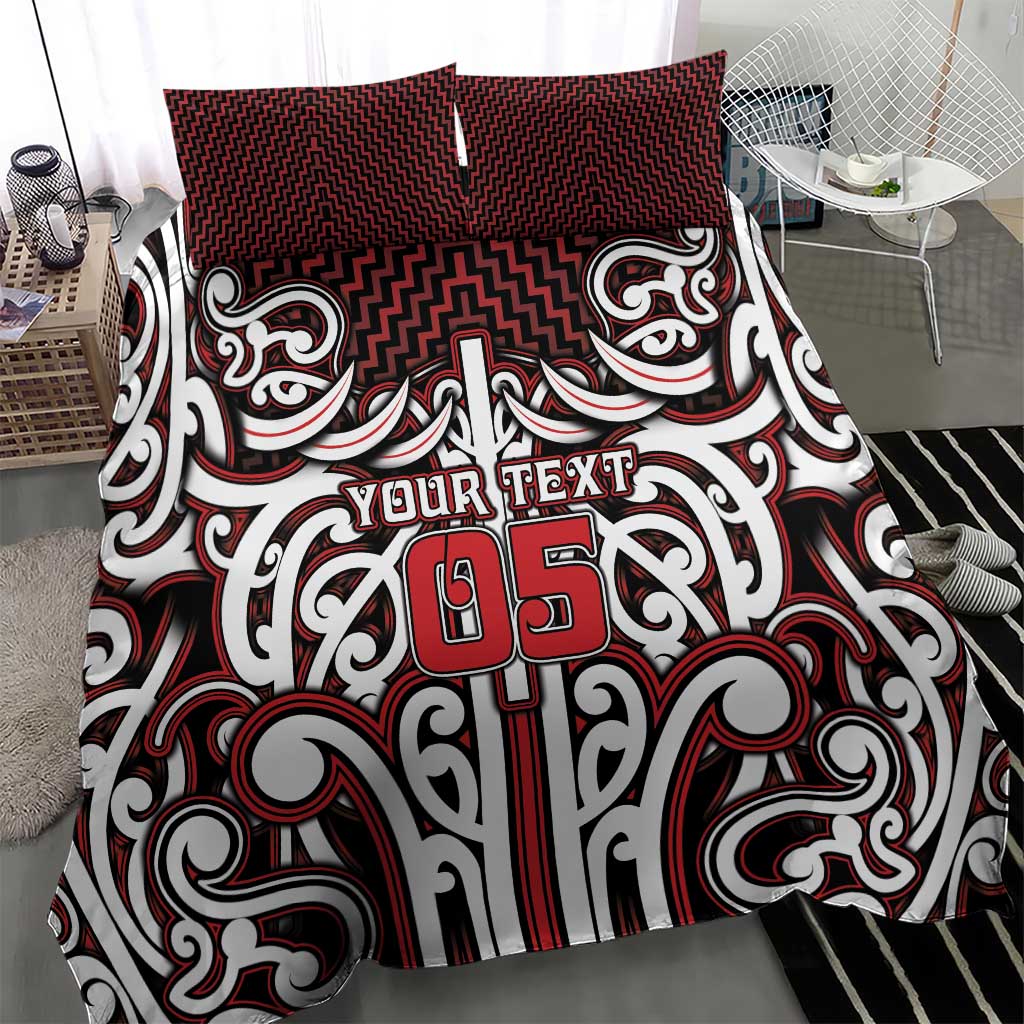 Custom Aotearoa Ngapuhi Bedding Set Maori Tribal Pattern Mix Poutama