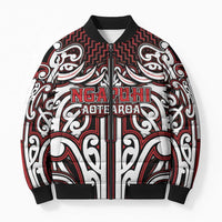 Custom Aotearoa Ngapuhi Bomber Puffer Jacket Maori Tribal Pattern Mix Poutama