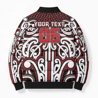 Custom Aotearoa Ngapuhi Bomber Puffer Jacket Maori Tribal Pattern Mix Poutama