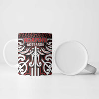 Custom Aotearoa Ngapuhi Ceramic Mug Maori Tribal Pattern Mix Poutama