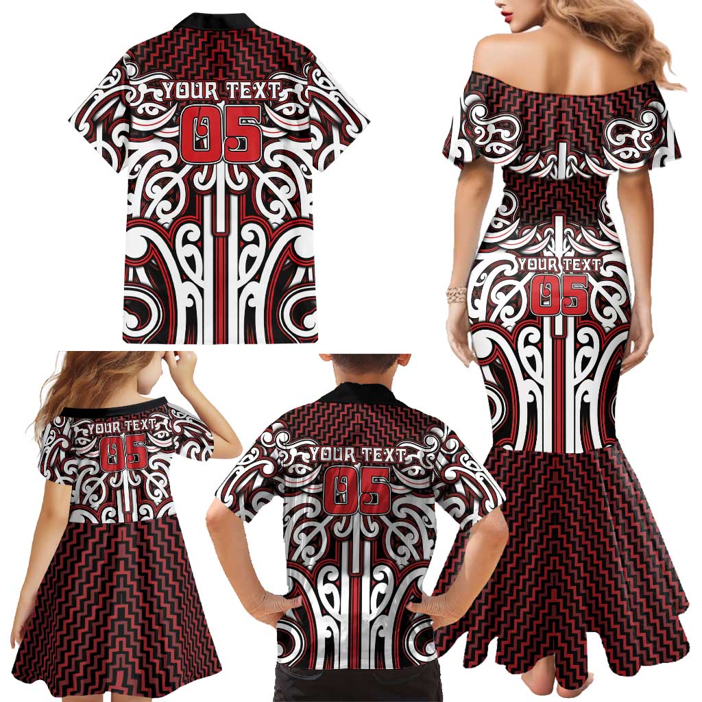 Custom Aotearoa Ngapuhi Family Matching Mermaid Dress and Hawaiian Shirt Maori Tribal Pattern Mix Poutama LT05 - Polynesian Pride