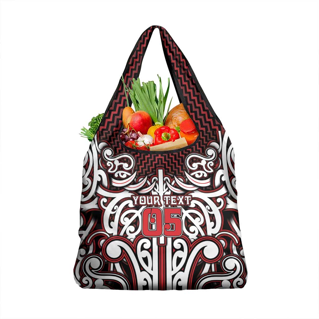 Custom Aotearoa Ngapuhi Grocery Bag Maori Tribal Pattern Mix Poutama LT05 1-pack One Size Red - Polynesian Pride