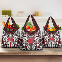 Custom Aotearoa Ngapuhi Grocery Bag Maori Tribal Pattern Mix Poutama