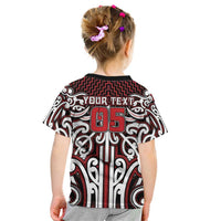 Custom Aotearoa Ngapuhi Kid T Shirt Maori Tribal Pattern Mix Poutama