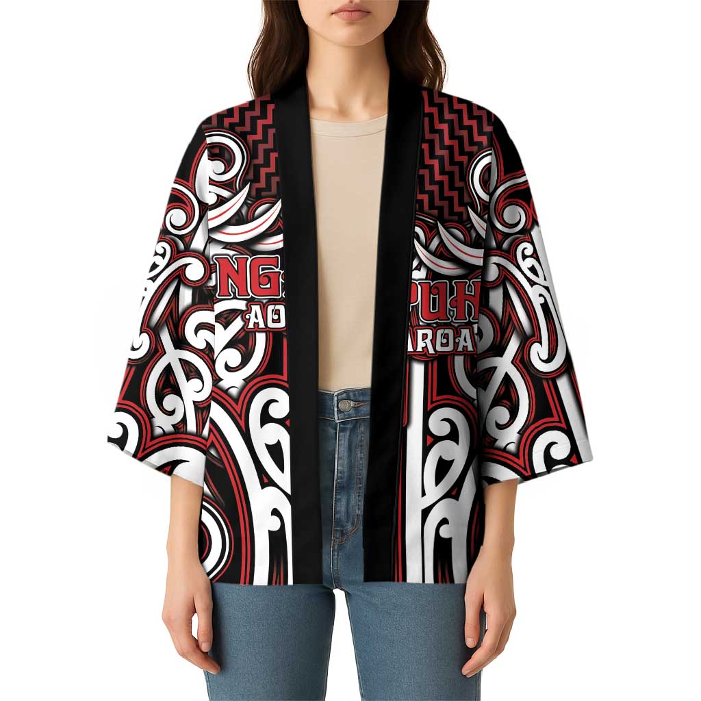 Custom Aotearoa Ngapuhi Kimono Maori Tribal Pattern Mix Poutama