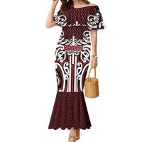 Custom Aotearoa Ngapuhi Mermaid Dress Maori Tribal Pattern Mix Poutama