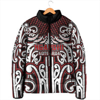 Custom Aotearoa Ngapuhi Padded Jacket Maori Tribal Pattern Mix Poutama